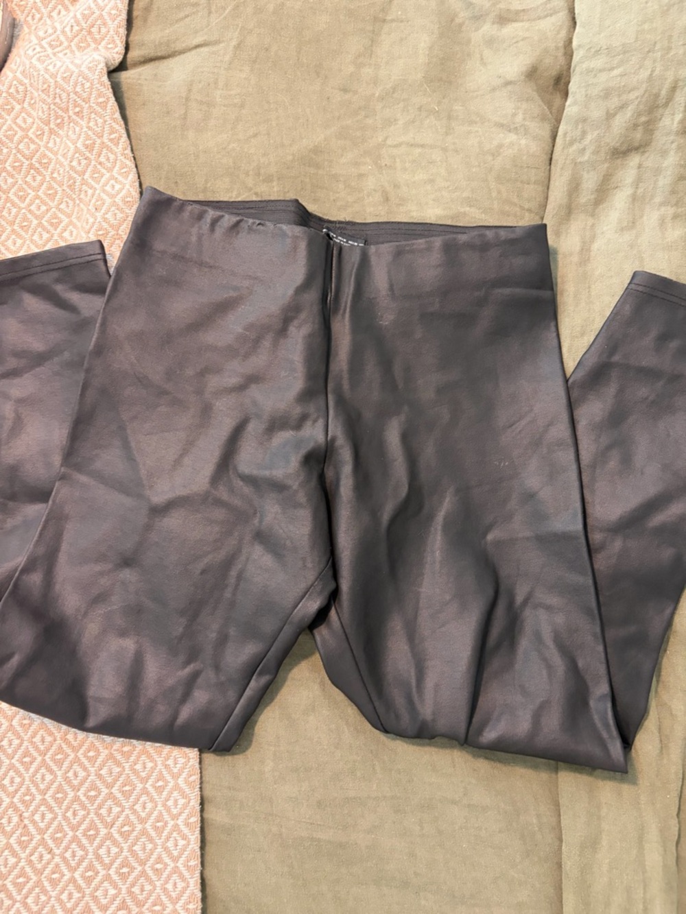 Zara Black Faux Leather Pants